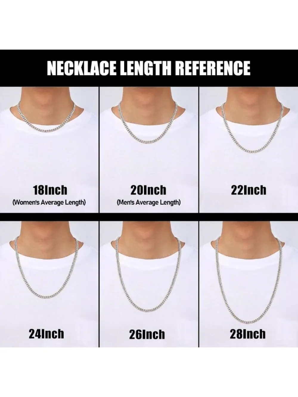 Stylish 3.5mm Cuban Link Chain Necklace for Men & Women, Durable Stainless Steel